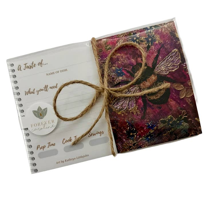 Recipe Cards Gift Set w/ Purple Bee | 8 Cards for Kitchen for wholesale by Forever Caroline LLC