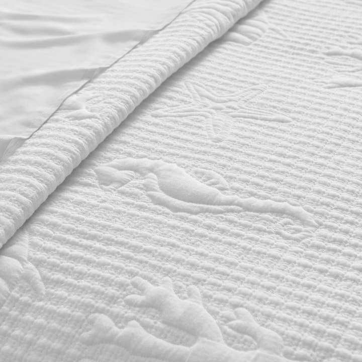 Blanc Ensemble de courtepointe mer en point de croix en vente sur Faire4