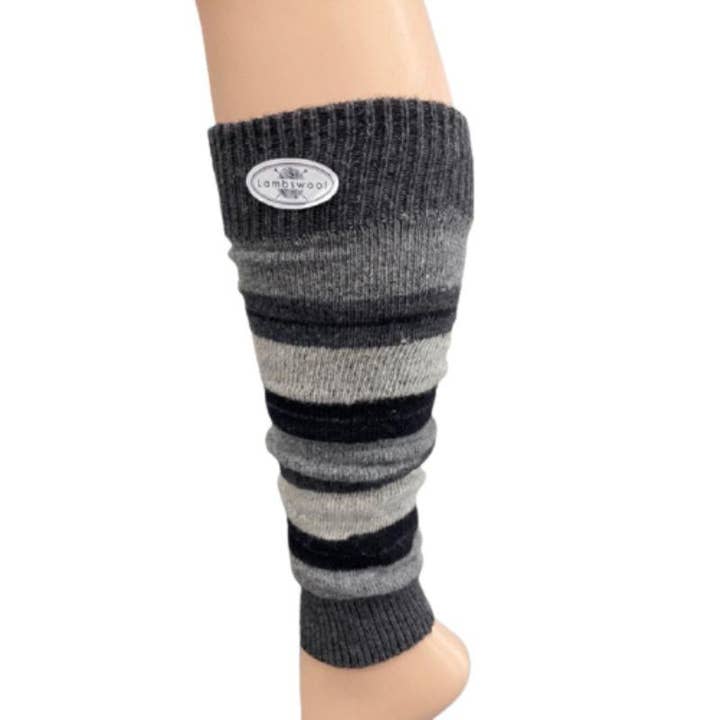 Sierra Socks - Wholesale Legwarmers - Women's - Girl's Stripe Lambswool Knee Hi Leg Warmers W42410