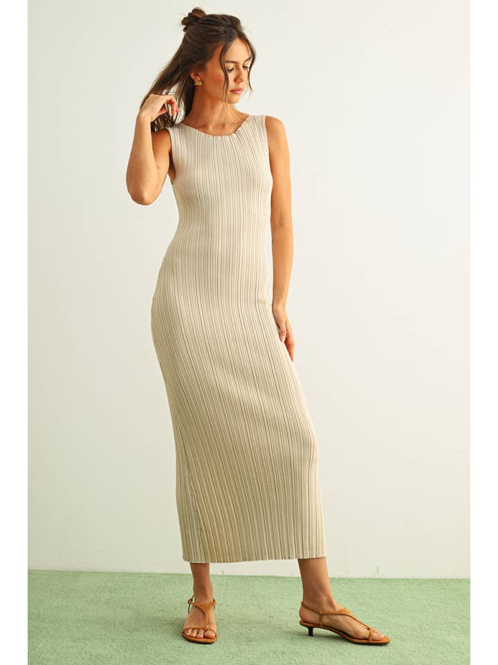 MIOU MUSE - Wholesale Dress - Women's - D2997 PATTERNED RIB KNITTED LONG DRESS8