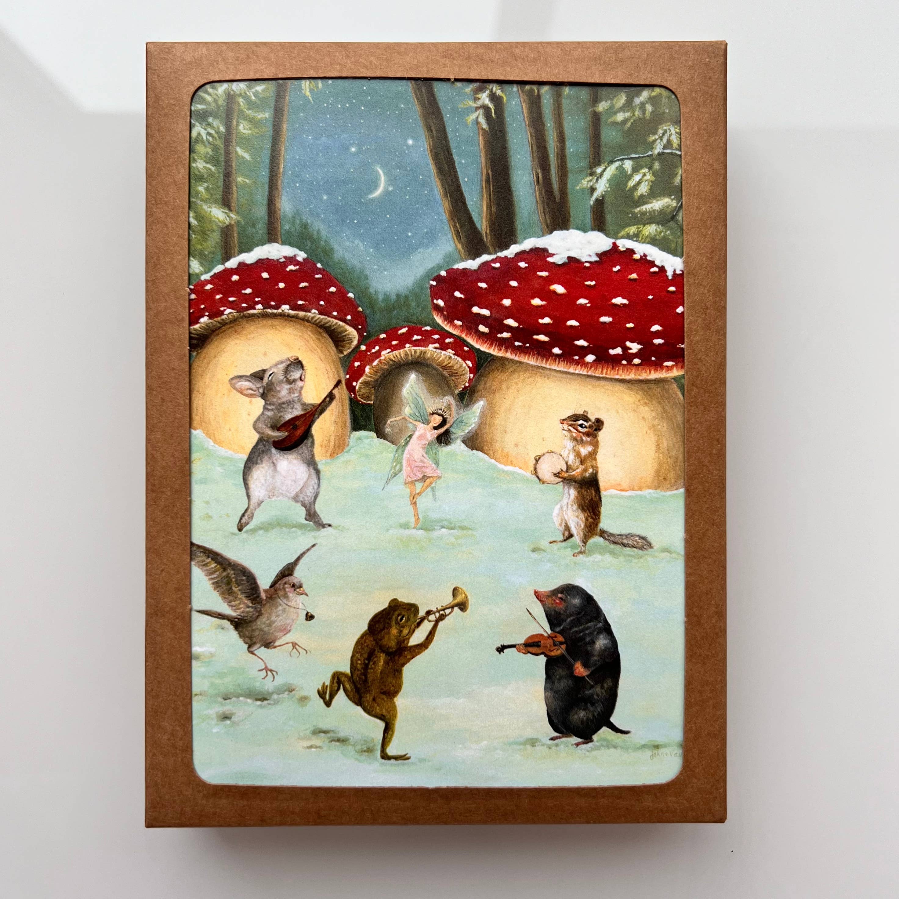 Jahna Vashti – wholesale Season’s Greetings card – "Miidnight Melodies" Boxed Holiday Cards / Sets of 6 or 12 1