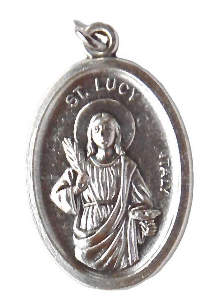 OXIDIZED ITALIAN MEDAL: ST. LUCY for wholesale by SAN JUDITAS RELIGIOUS ARTICLES