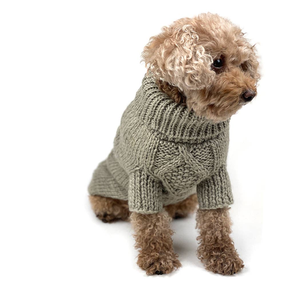 Milltown Brand - Wholesale Pet Sweater - Dog - Fisherman Cable Knit Dog Sweater - Beige3