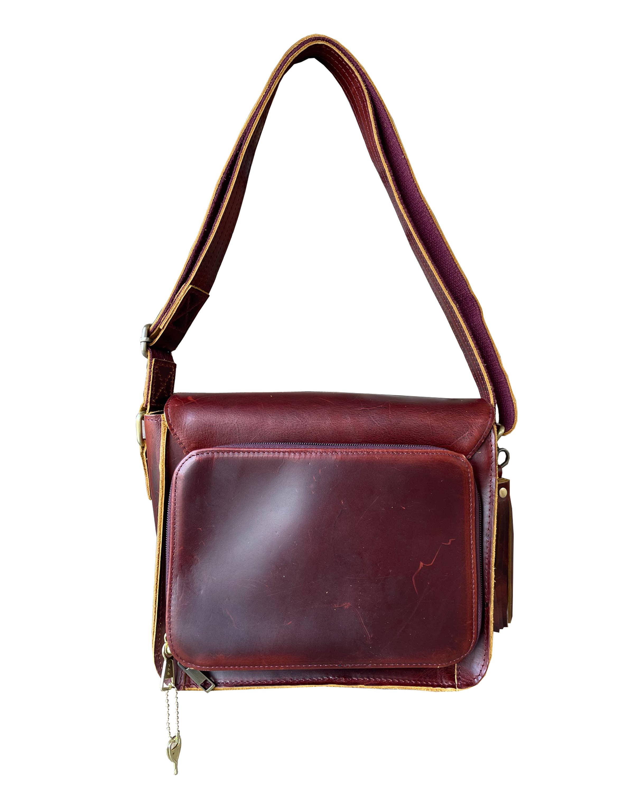 Roma Leathers, Inc. - Wholesale Crossbody Bag - Women's - Vintage leather crossbody shoulder bag with wire strap7