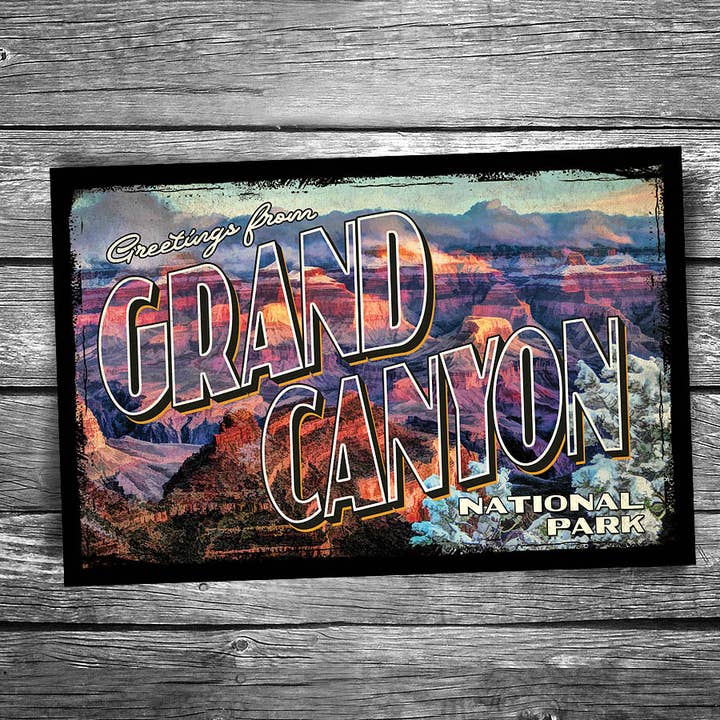 Greetings From Grand Canyon National Park Postcard for wholesale by Christopher Arndt Postcard Co.