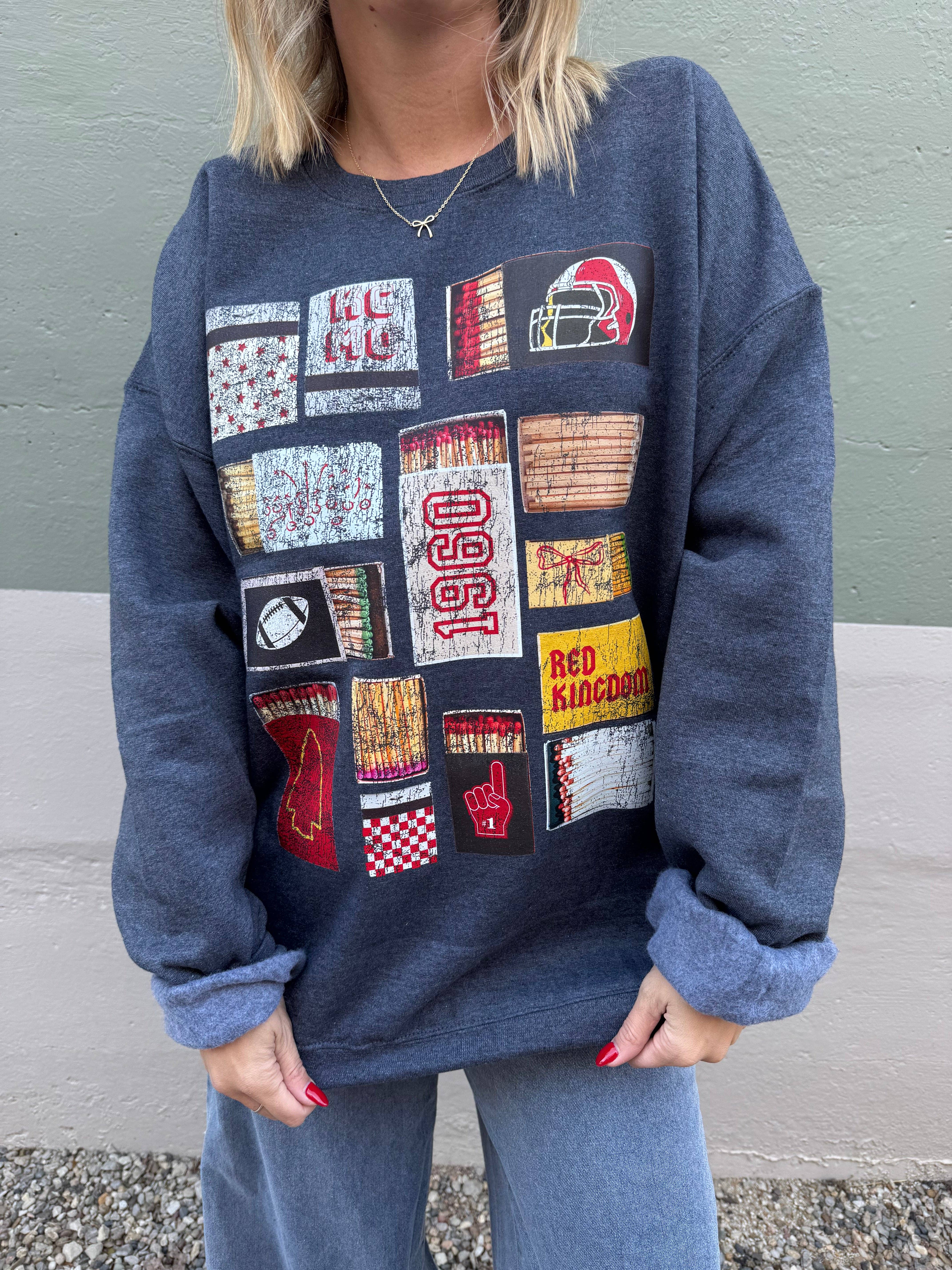 Jules Co - Wholesale Grafisch sweatshirt - Dames - KC Matchbox Sweater1