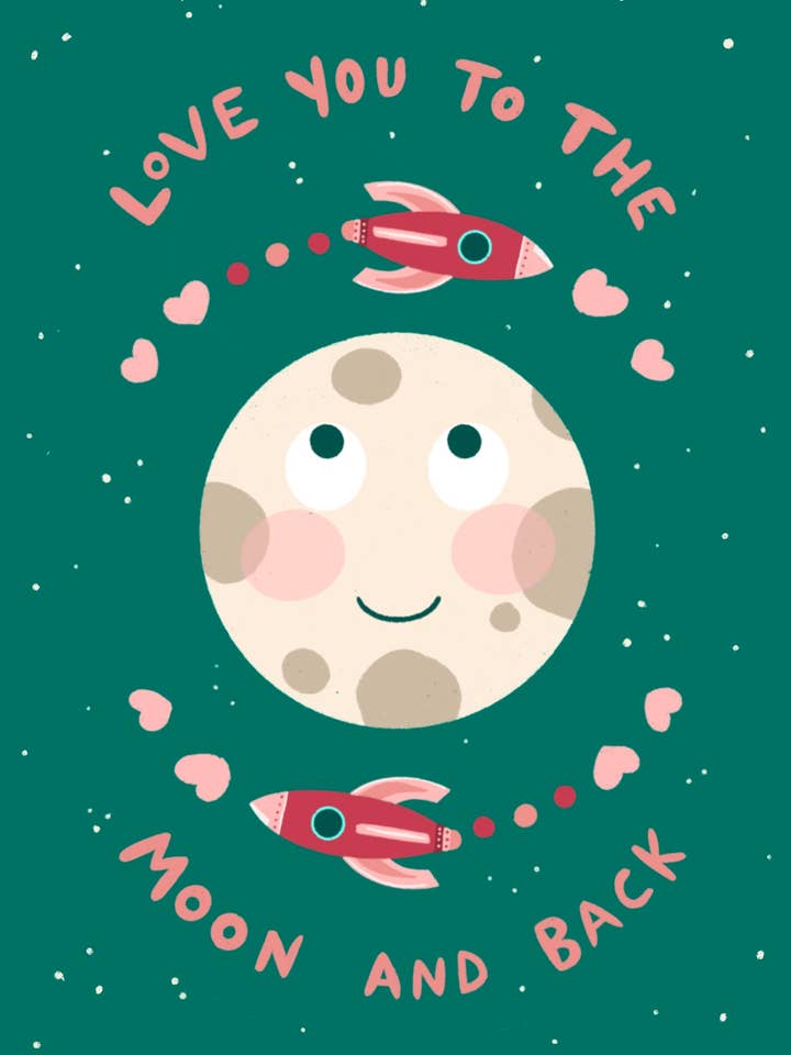 Amo-te Daqui Até à Lua e Voltar Impressão por atacado de Lily Wenndt Illustration