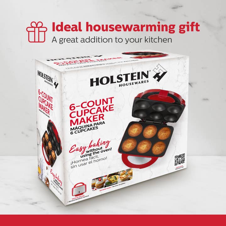 Holstein Housewares - Wholesale Kitchen Appliance - Holstein Housewares Cupcake Maker 6 Full Size Muffins33
