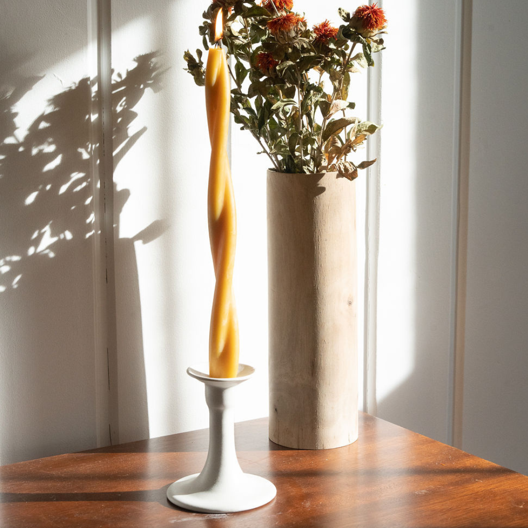 Slow Burn - Wholesale Tapered Candle/Candlestick - Beeswax Taper: Twin Flame (Single)3