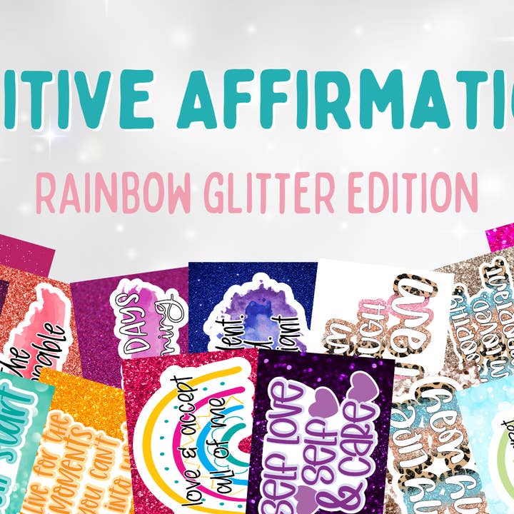 Positive Affirmationskarten — 20er-Pack — Glitzer für den Großhandel von Small Biz Supplies