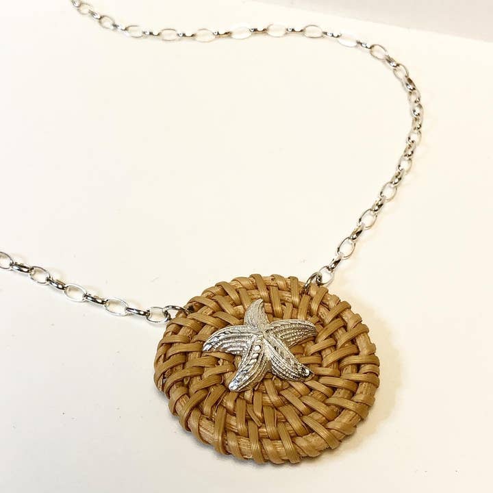 Basket Top Sterling Silver Starfish Necklace for wholesale by Fishgirl Designs
