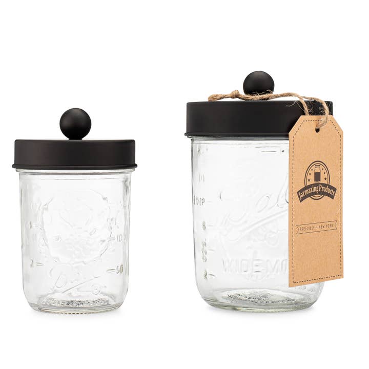 Jarmazing Products - Wholesale Jar - Apothecary Lid Storage Set with Ball Mason Jars - 2 Pack