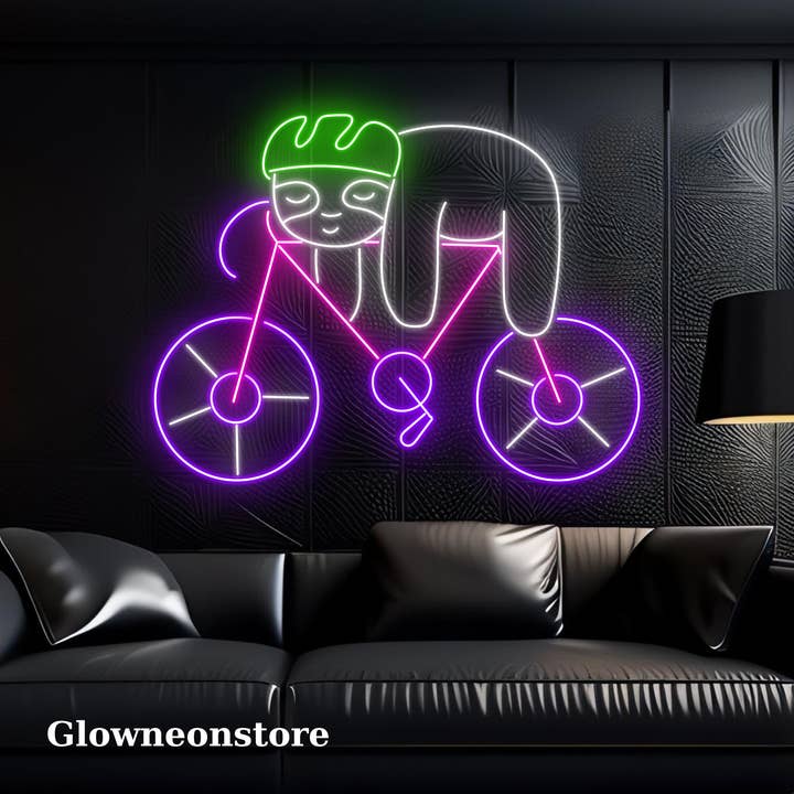Sloth Cycling Neonskylt, Sloth Cycling Led Ljusdekoration för wholesale av Glow Neon