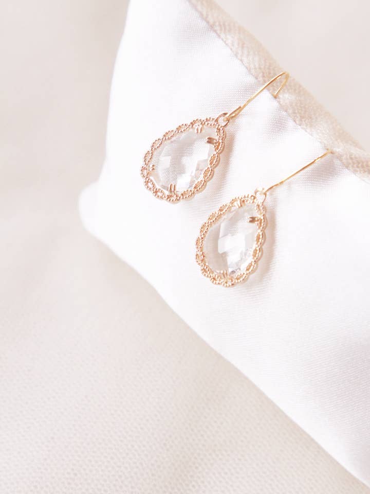 Bryllup øreringe brudesmykker dråber „Romane“ for engroshandel hos Lily in love