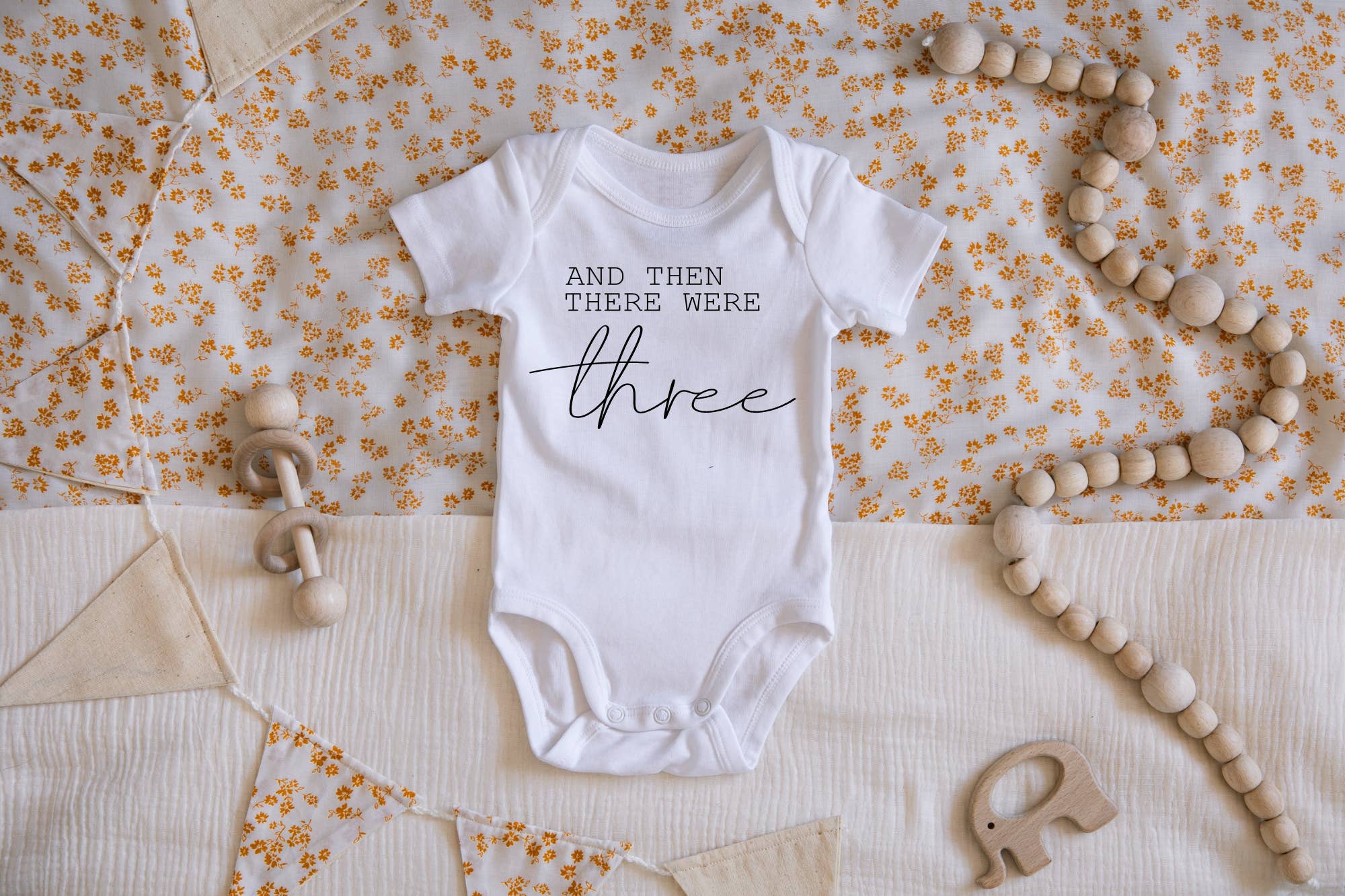 Claire and Bella - Wholesale Bodysuit (Non-Footed) - Baby - Then There Were Three Pregnancy Announcement Onesie