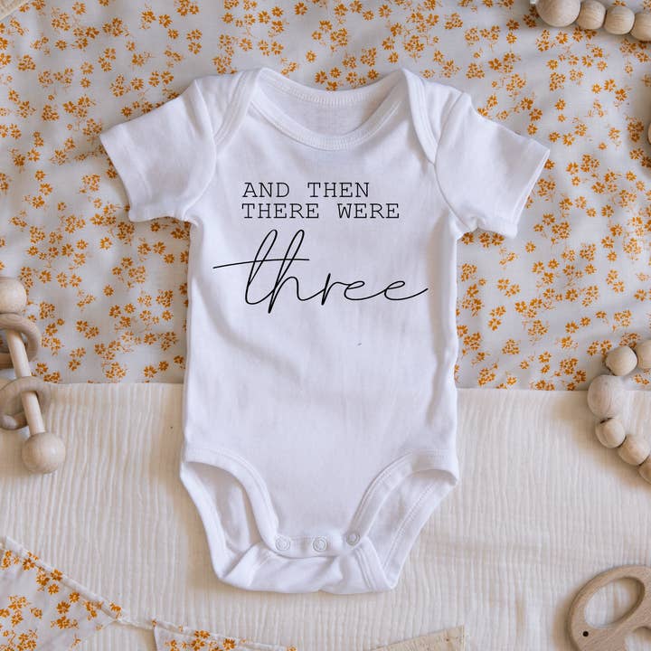 Claire and Bella - Wholesale Bodysuit (Non-Footed) - Baby - Then There Were Three Pregnancy Announcement Onesie0