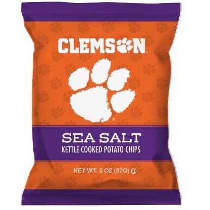 Clemson University Sea Salt Potato Chips - 24 bags for wholesale by Lowcountry Kettle
