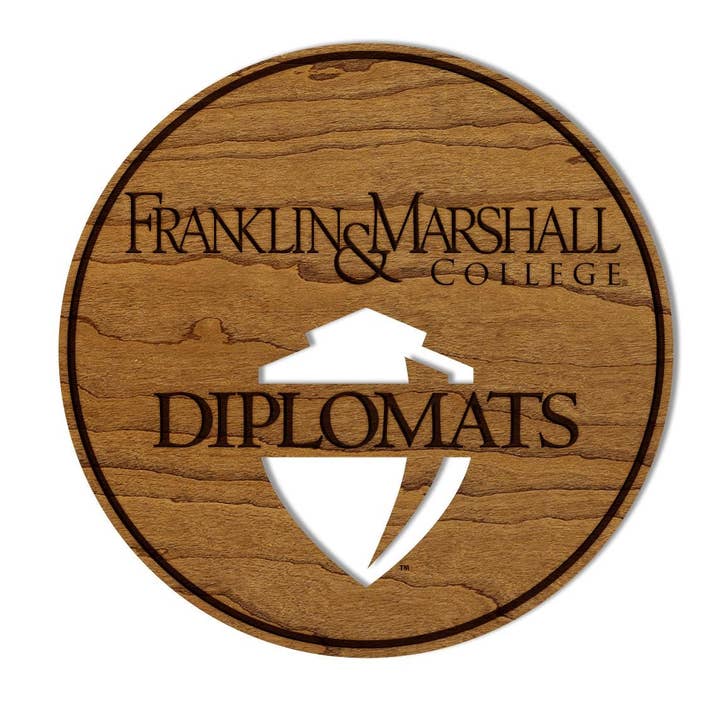 Franklin & Marshall Logo Cutout Wall Hanging – Crafted from Cherry and Maple Wood - Franklin and Marshall College for wholesale by LazerEdge