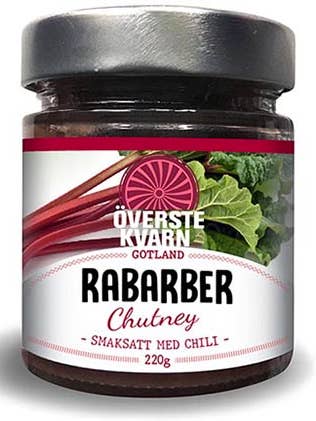 Rabarberchutney med chili 220g för wholesale av Överstekvarn Chili Gotland