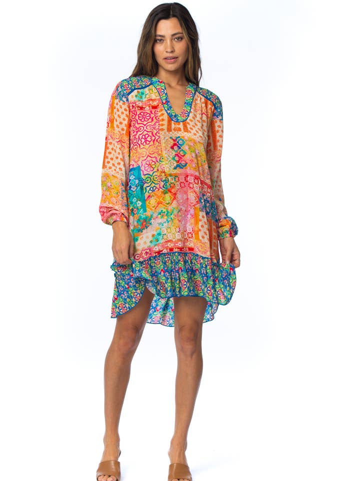 HIBISCUS GIANNA SMOCKED DRESS for wholesale by Tolani