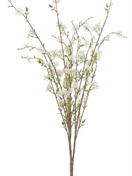 Tall Blossom Bush, 35", Cream for wholesale by Select Artificials, Inc.