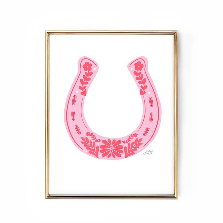 Lindsey Kay Collective - Wholesale Art Print - Western Floral Horseshoe Illustration - Art Print