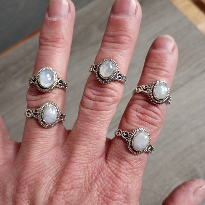 Keystone Crystals - Wholesale Single stone/solitaire ring - Gemstone Ring Sterling Silver 925 Victorian Double Swirl6