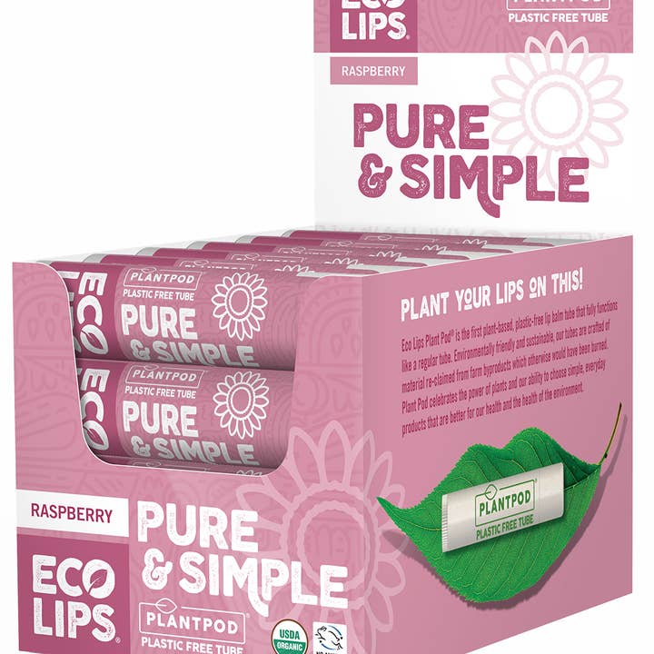 Eco Lips & Bug Soother – Großhandel Lippenbalsam – Pure & Simple Plant Pod Lippenbalsam 24-karätiges Display5