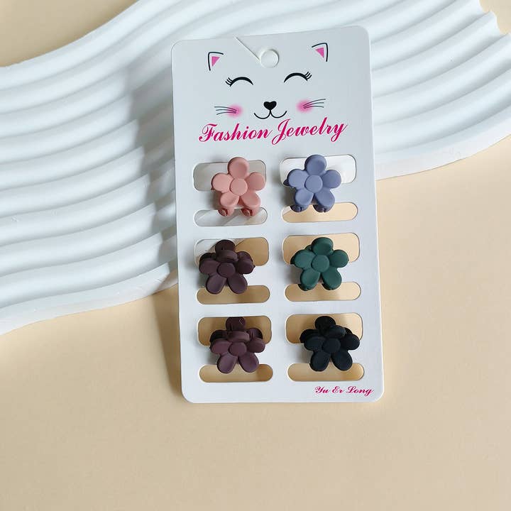 ACCITY - Wholesale Hair Clip - Women's - Set of 6 Small Claw Hair Clips, Simple & Chic_CWAHA038623