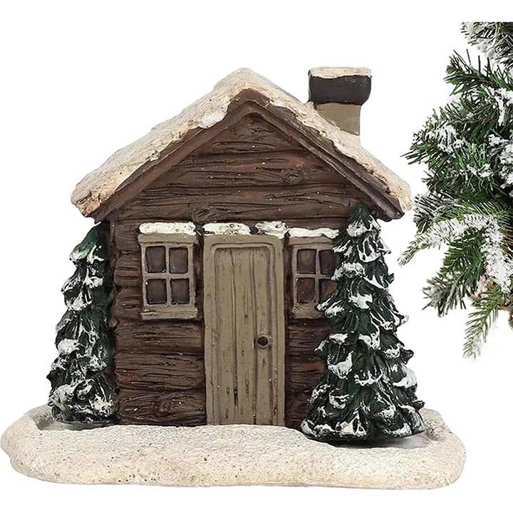 Delmar Decor - Wholesale Incense Holder - Christmas cottage incense burner - Log cabin 1