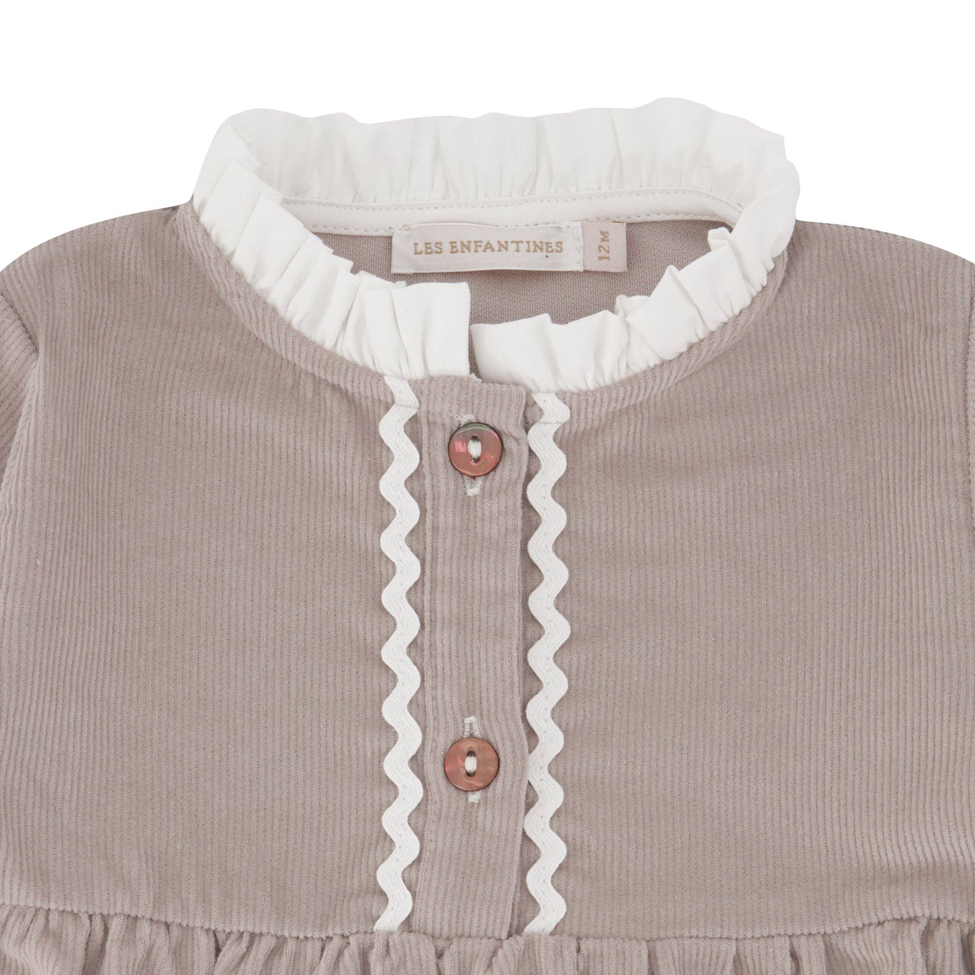 LES ENFANTINES - Wholesale Dress - Kids - Milleraies beige velvet swan dress1