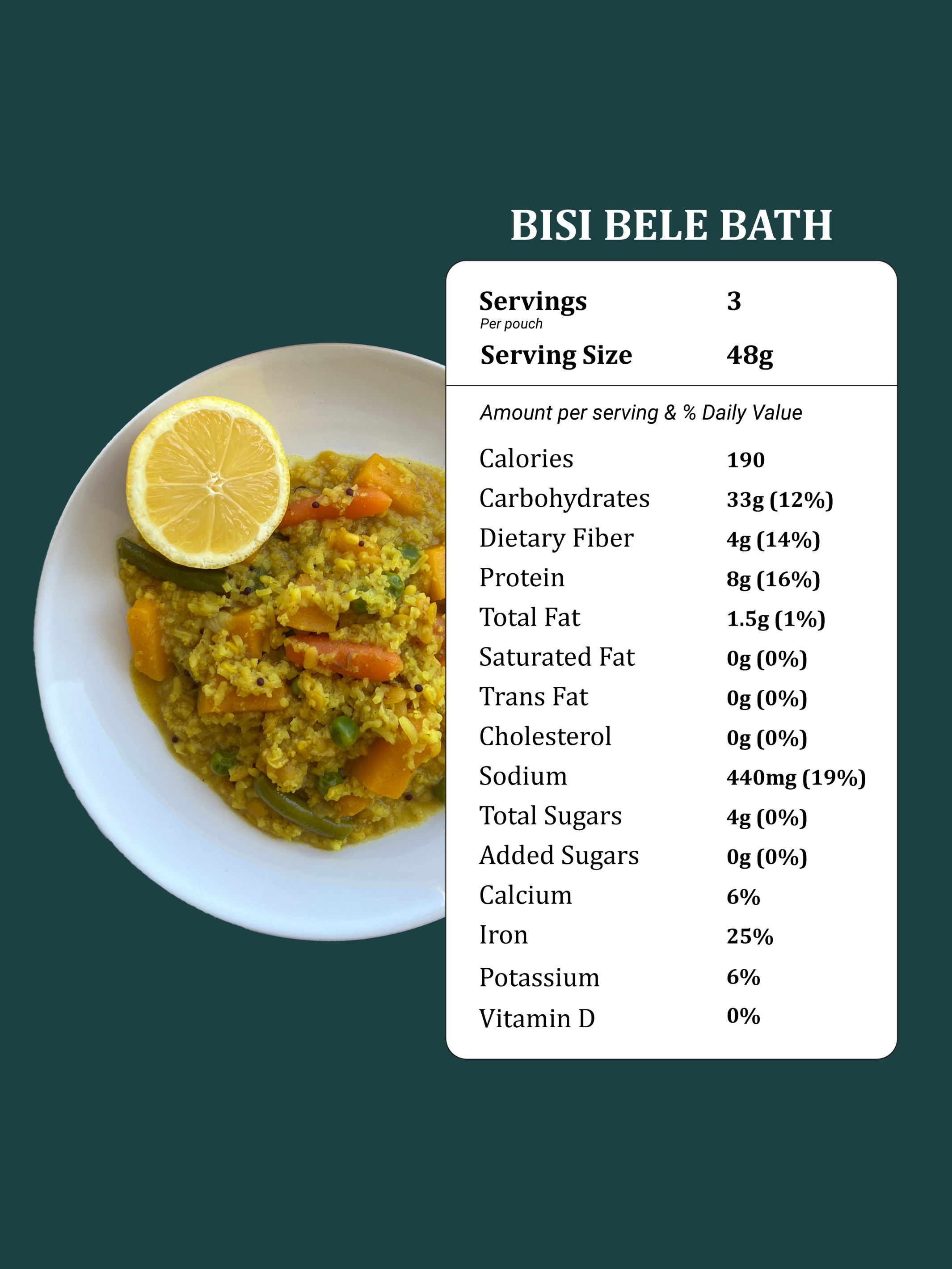 PODI life - South Indian Pantry - Wholesale Shelf Stable Prepared Meal - Bisi Bele Bath: 3 One Pot Meals/box8