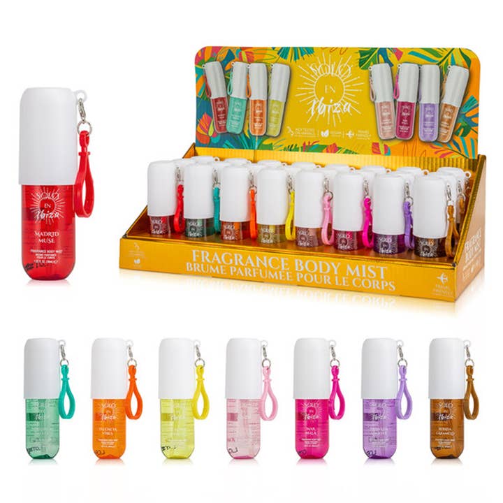 Deluxe Import Trading - Wholesale Fragrance Set - Solo En Ibiza Fragrance Body Mist 1.02oz With Keychain