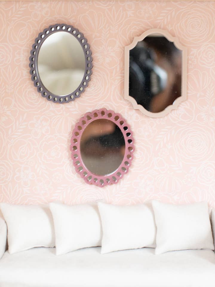 Poppenhuis Miniatuur Dolly Wandspiegel Collectie voor wholesale door Macy Mae Dollhouse Designs