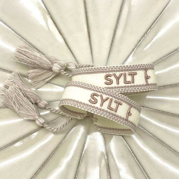 SYLT statement bracelet woven, embroidered for wholesale by Parsley & Pepper