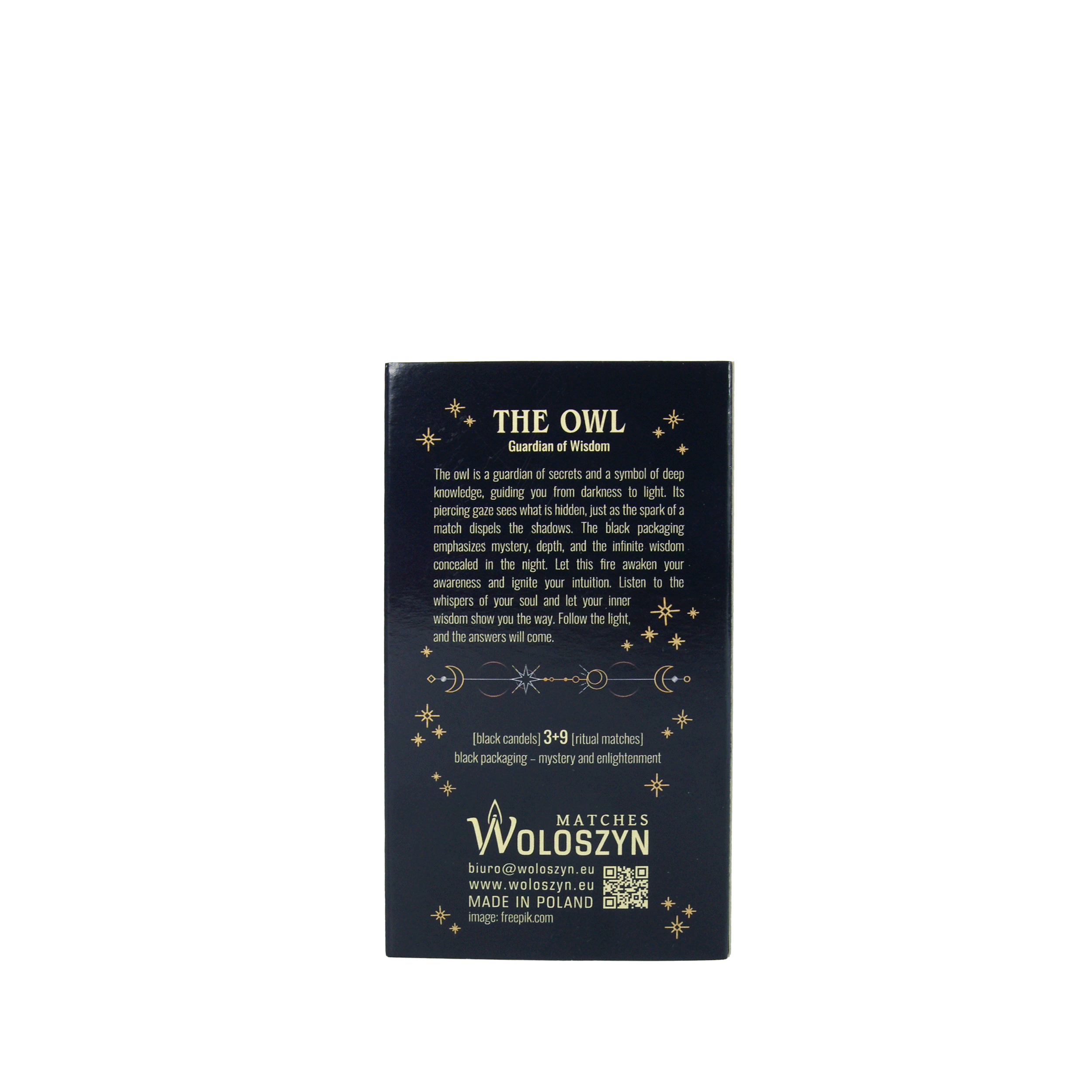 Woloszyn – Großhandel Streichhölzer – Ritual-Set (Streichhölzer & Kerzen) – THE OWL1