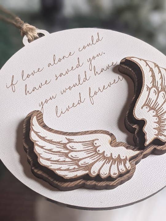 Memorial Angel Wing Christmas Ornament for wholesale by Richer Design Co.