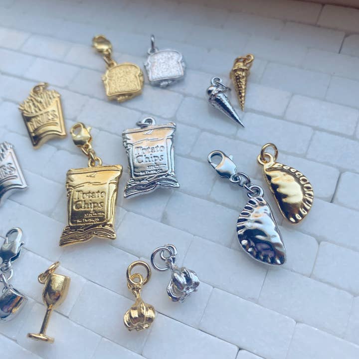 A.Marie Costumes - Wholesale Individual Charm/Pendant - Garlic Wine Cone Chips Dumpling Fries Bread Snack Food Charm4