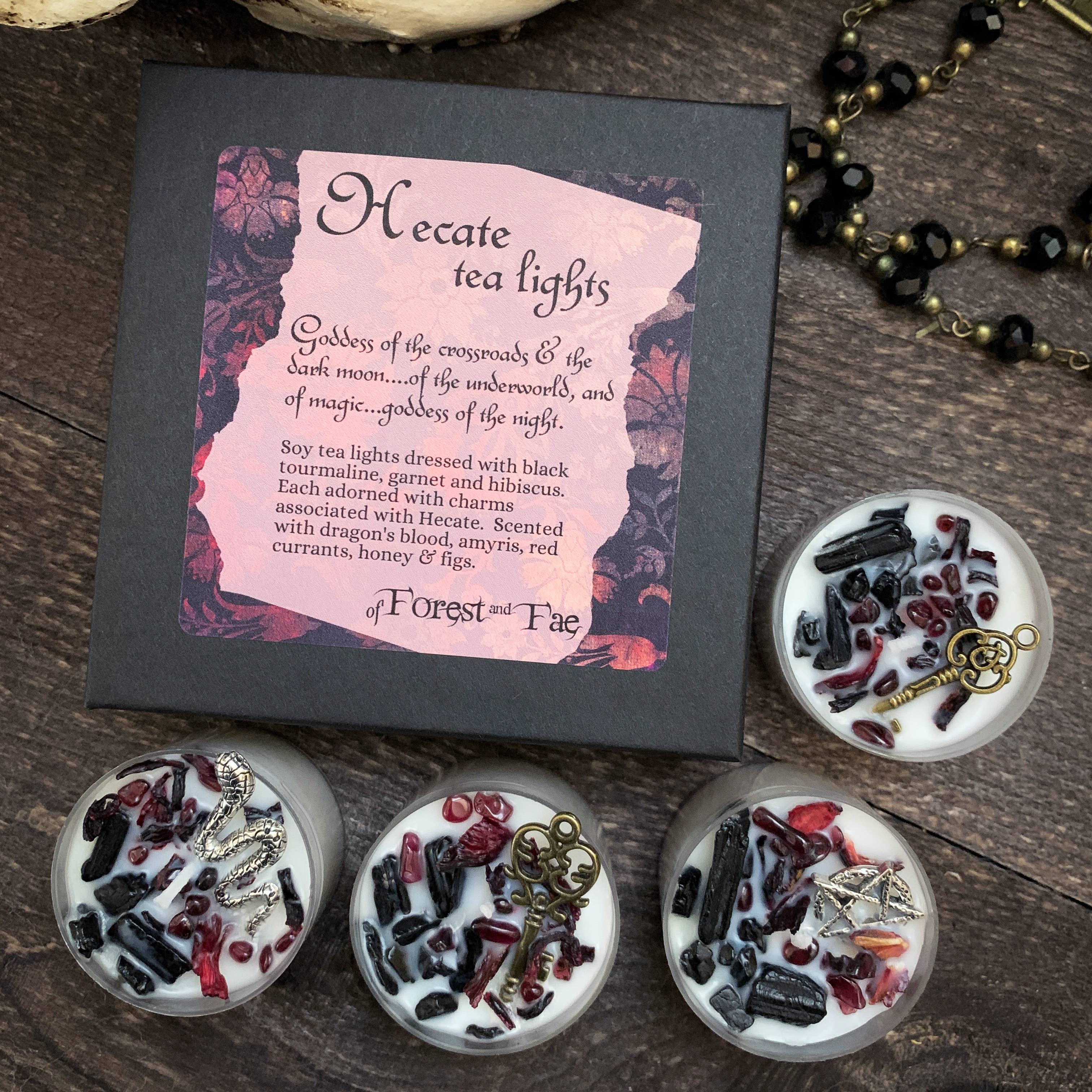 of Forest and Fae - Wholesale Tea light candles - Hecate Tea Light Candle Set • Crystal & Herb Candles • Witch2