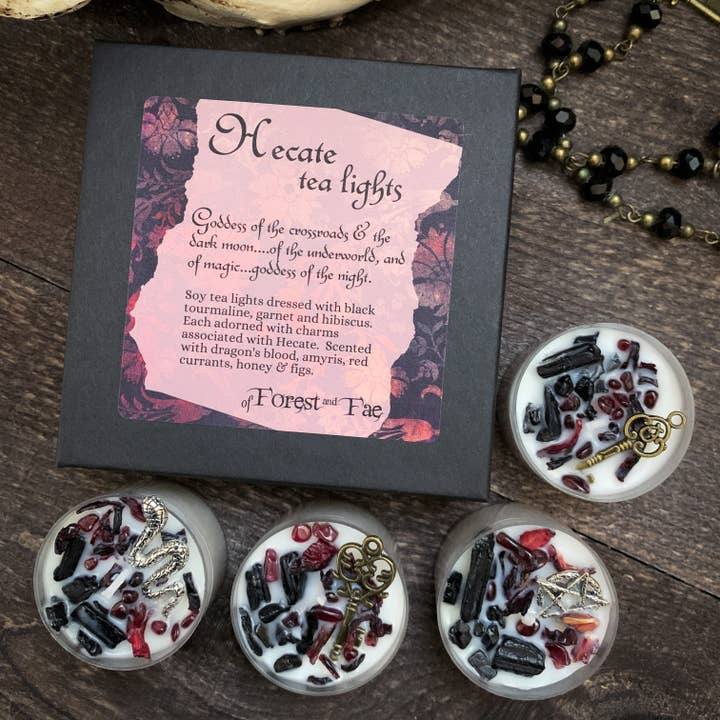 of Forest and Fae - Wholesale Tea Light Candles - Hecate Tea Light Candle Set • Crystal & Herb Candles • Witch2