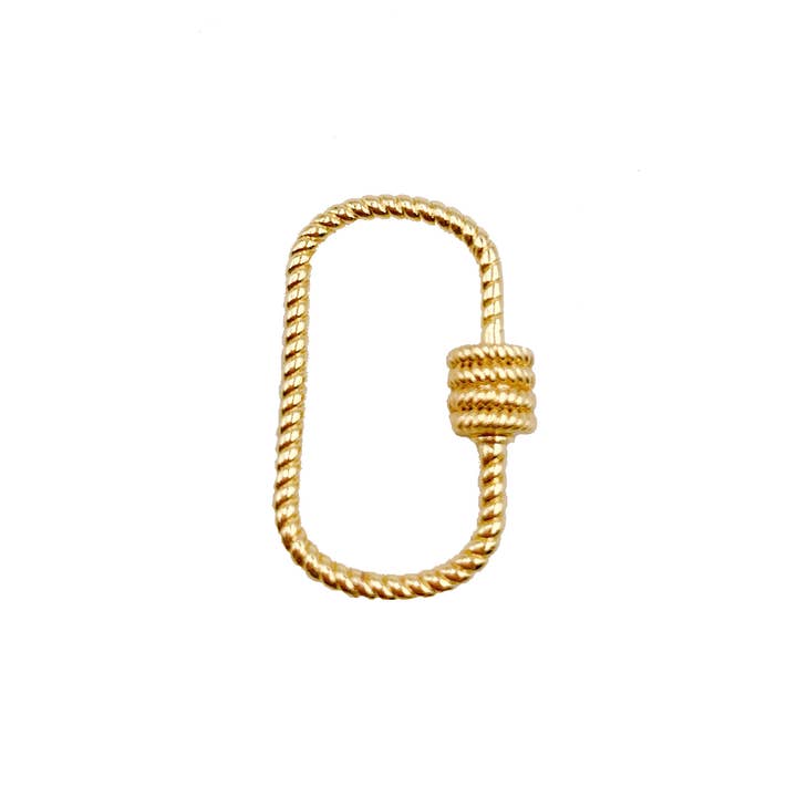 Beads Creation - Wholesale Clasp - 18K Gold Filled Brass Carabiner Screw Clasp
