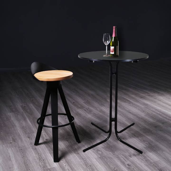 FIXTUREDISPLAYS - Wholesale Patio Table - 31.5X42" Tall Cocktail High Table Easy Fold Black Party Tradeshow Mobile Desk 1199902