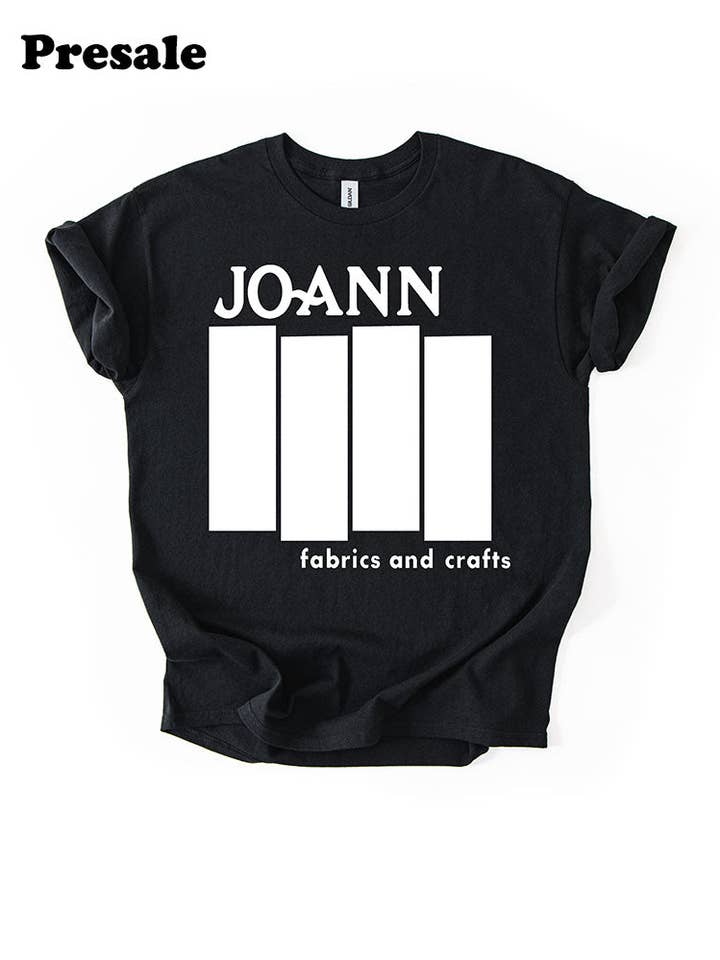 PRESALE Joann Fabric Flag on black, punk satire unisex t-shirt for crafter. S-5xl for wholesale by Drawings by Nicole