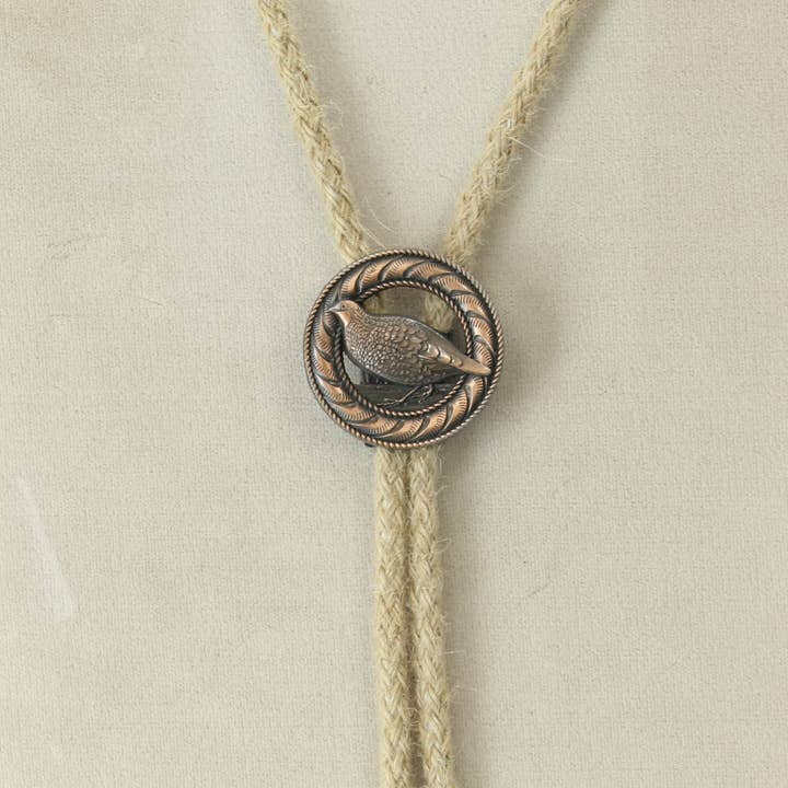 Quail bolo tie , Jute cord for wholesale by HHH Designs