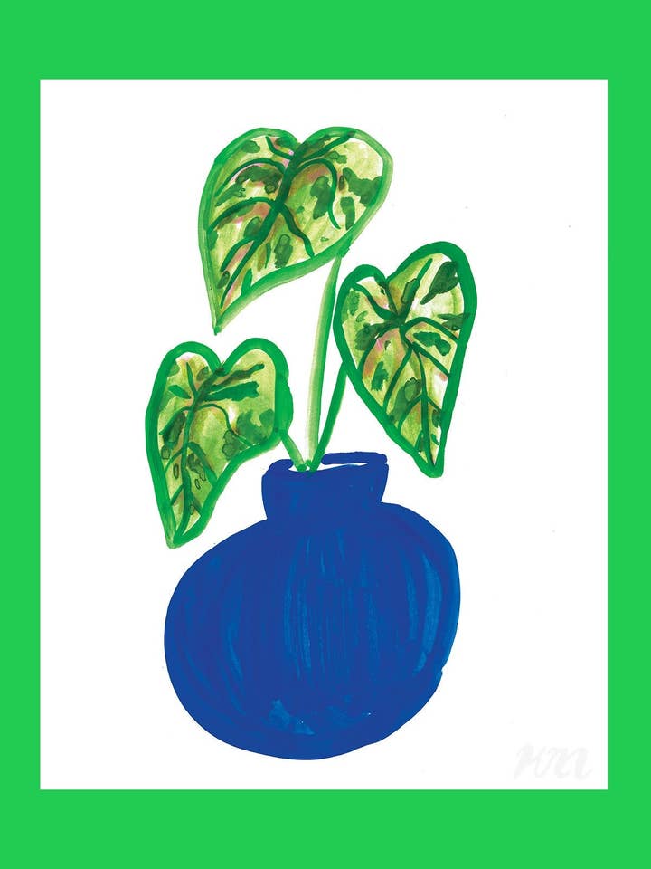 Blue Vase Plant Print Sale for wholesale by Kristina Micotti