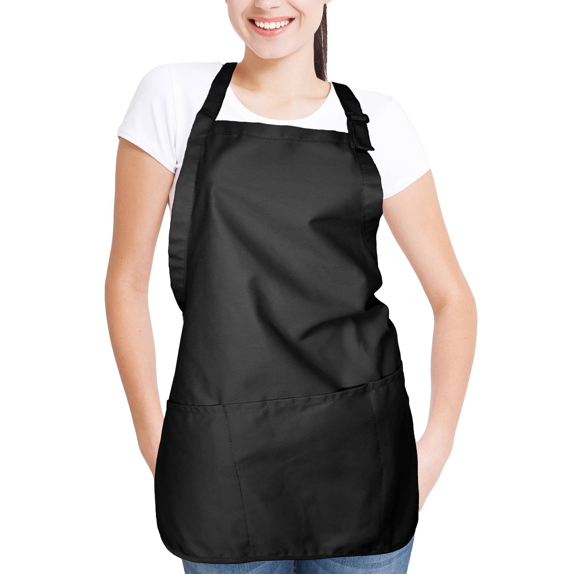 Dalix - Wholesale Apron - DALIX Apron Commercial Restaurant Bib Poly Cotton 3 Pockets4