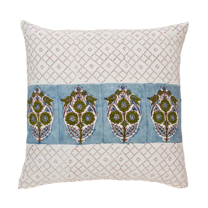 Parakeets Blue Green Decorative Pillow Cover for wholesale by Alamwar