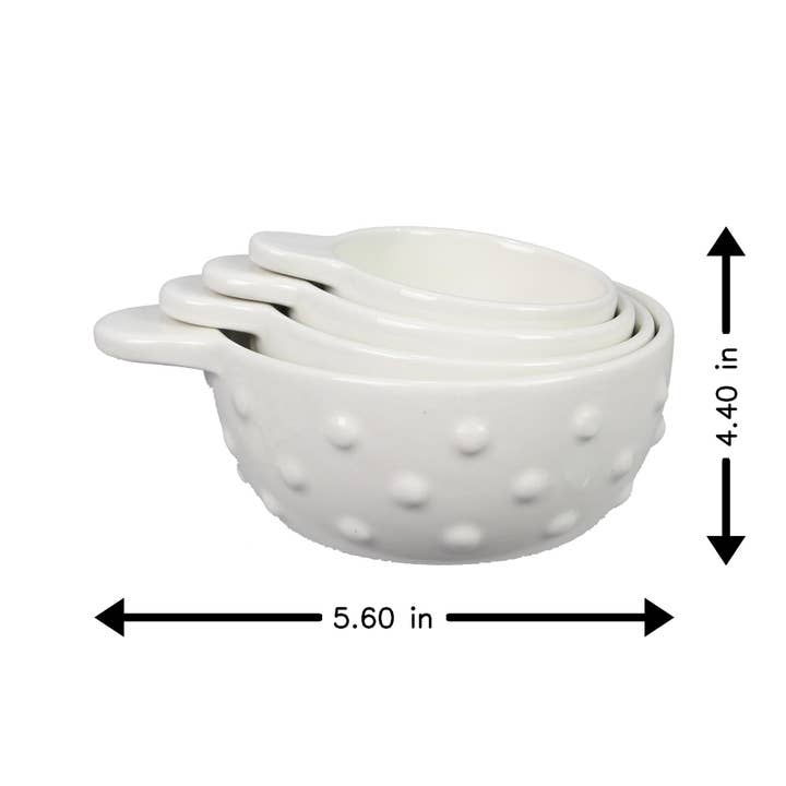 Young's - Wholesale Measuring Cup - Cottage Core Ceramic Measuring Cup, 4pcs/set (SKU#: 21922)