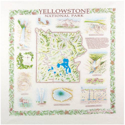 Printed Image Yellowstone National Park Bandanna for wholesale by One Bay Distribution