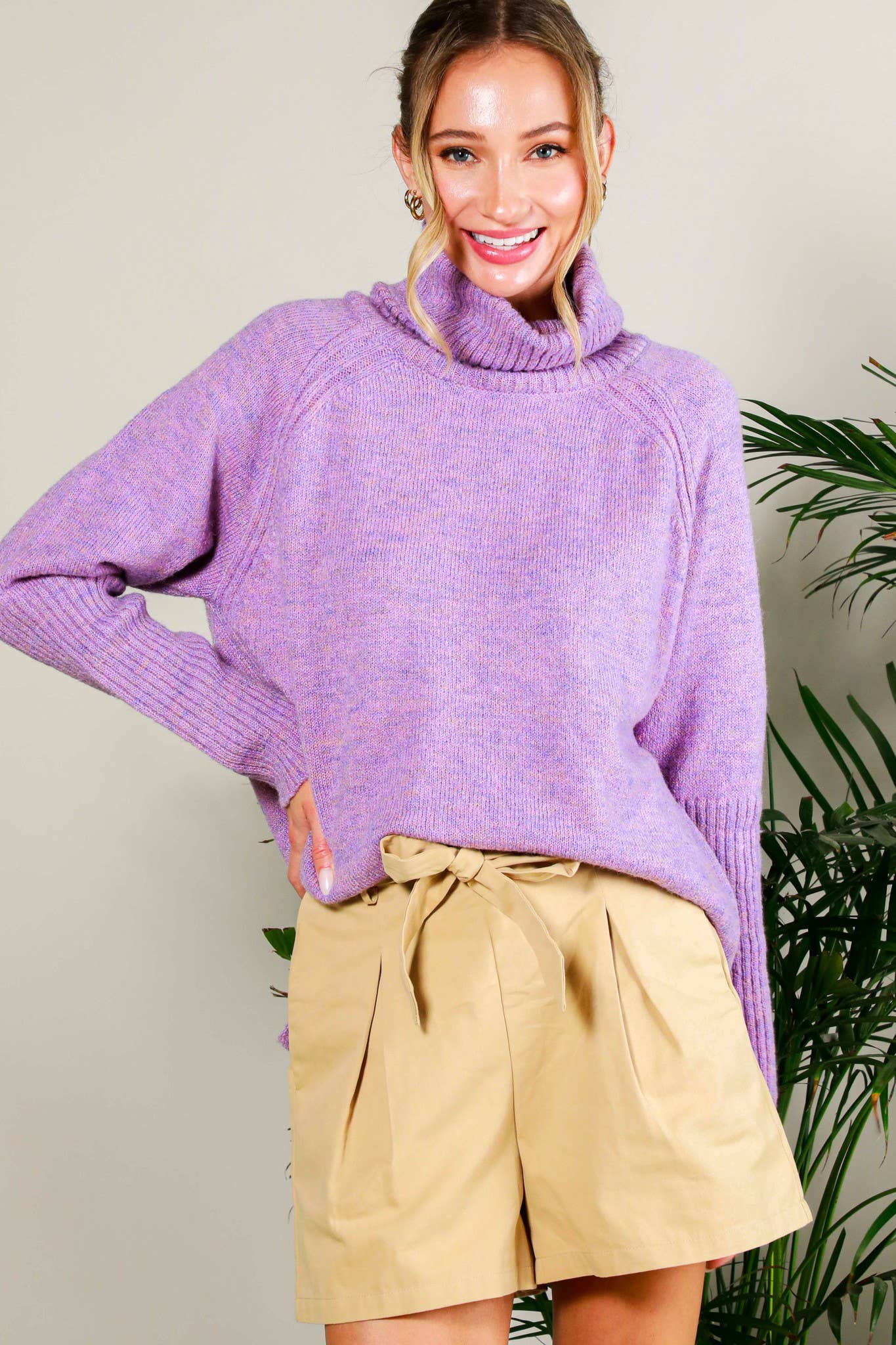 Vine & Love - Wholesale Knit Sweater - Women's - Perfectly Soft Turtle Neck Solid Knitted Sweater VT31723-112